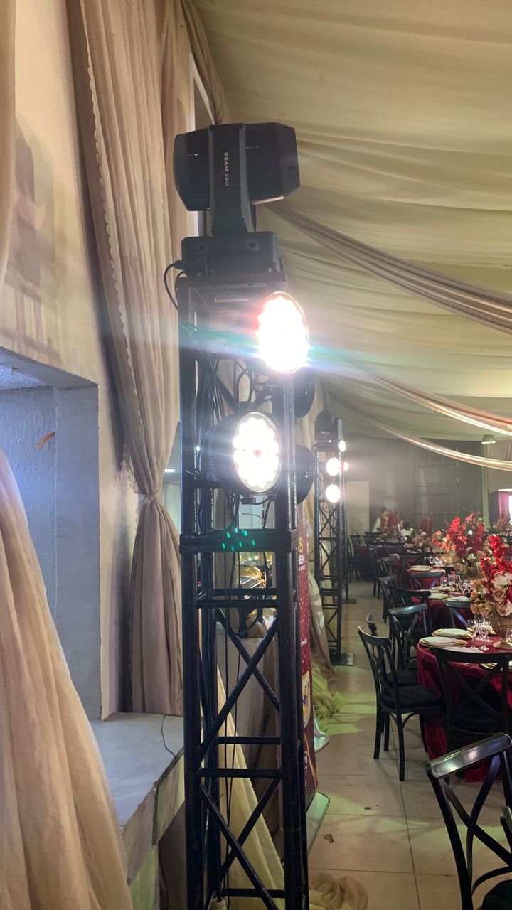 Mood lights, moving head light, beam, wall washer light, fog machine, fireworks